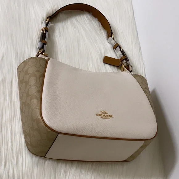 New💃Coach Rori Shoulder Bag Colorblock Signature Canvas - Picture 9 of 11